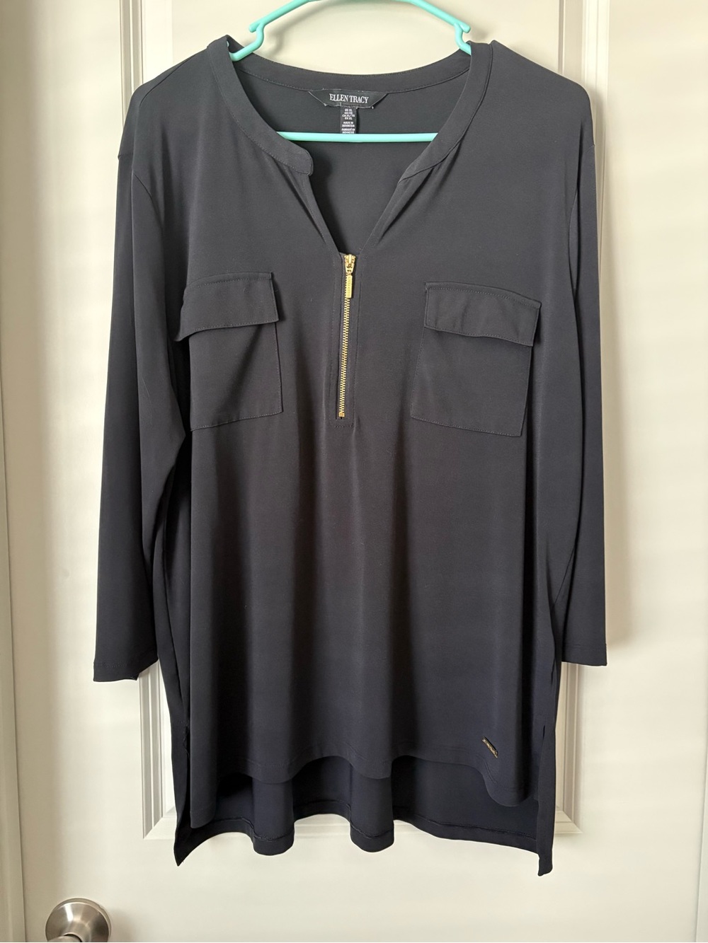Black Quarter Length Sleeve Shirt